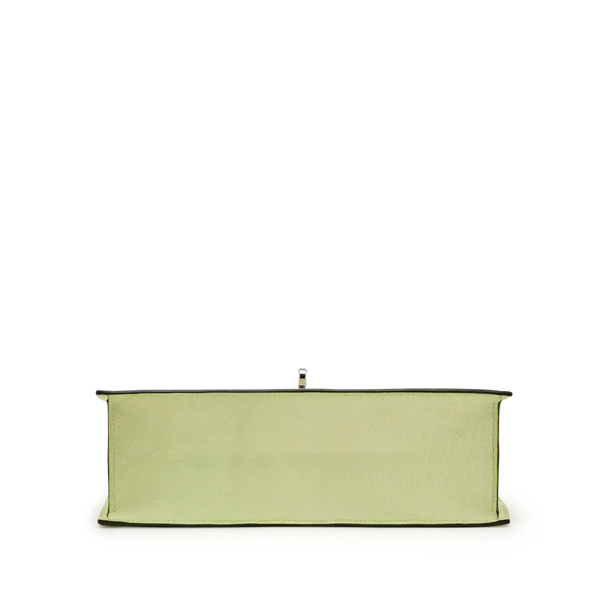Fresh Bud Yellow Ostrich Leather Flap Belt Crossbody Bag With Silver Turn Lock & Adjustable Matching Leather Strap